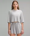 Lululemon Modal Relaxed-fit Cropped Short-sleeve Shirt In Gray
