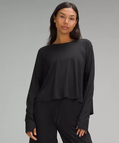 Lululemon Modal Relaxed-fit Lounge Long-sleeve Shirt In Black