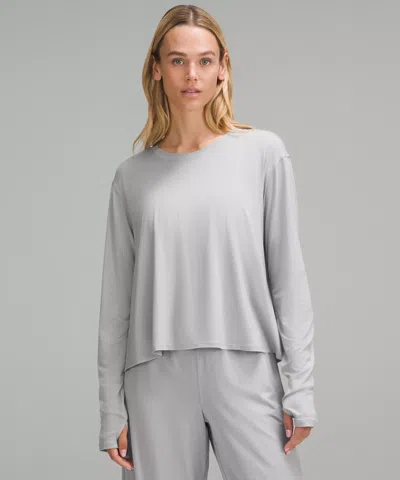 Lululemon Modal Relaxed-fit Lounge Long-sleeve Shirt In Gray