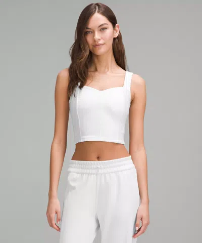 Lululemon Ribbed Softstreme Sweetheart Tank Top In White