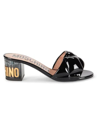Moschino Women's Quilted Open Toe Sandals In Black