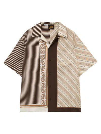 Loewe Paula's Ibiza Convertible-collar Striped Silk-twill Shirt In Multicolor