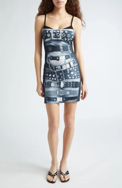 Miaou Paola Body-con Minidress In Belt Print