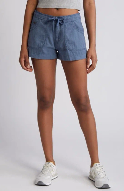 Bdg Urban Outfitters Linen Drawstring Shorts In Blue