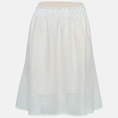 Pre-owned See By Chloé White/pink Eyelet Lace Short Skirt S