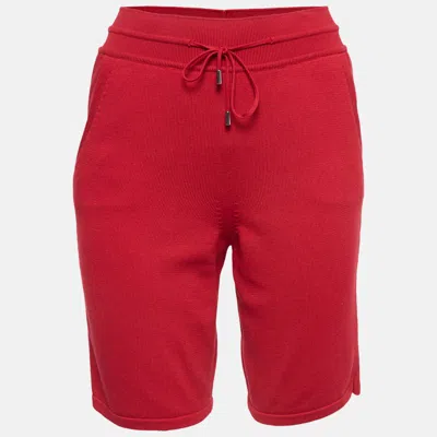 Pre-owned Loro Piana Red Rib Knit Bermuda Shorts S