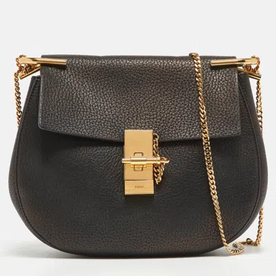 Pre-owned Chloé Black Leather Medium Drew Shoulder Bag