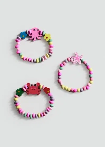 Mango Kids' Beads Bracelets 2 Pack Pink