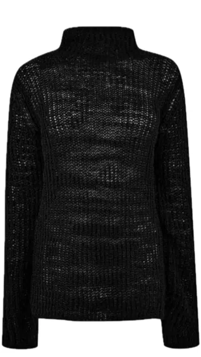 Dries Van Noten Men's Linen Loose Knit Sweater In Black