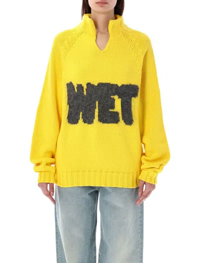 Erl Wet Jumper In Yellow
