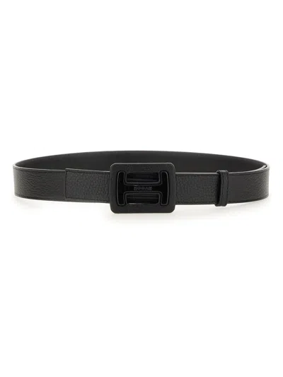 Hogan Leather Belt In Black