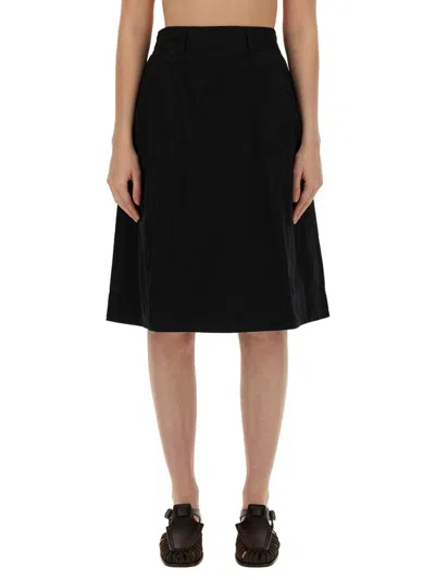 Margaret Howell Cotton Skirt In Black