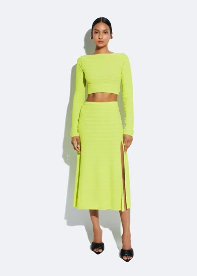Lapointe Matte Viscose Skirt In Lime
