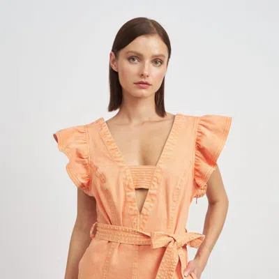En Saison Women's Isobel Colored Denim Mini Dress In Orange