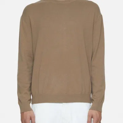 Closed Crew Neck Long Sleeve Knit Sweater In Brown Sugar