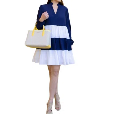 Sail To Sable Charlotte Dress In Navy/white In Blue