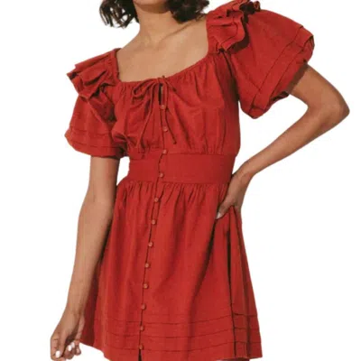 Cleobella Tana Mini Dress In Brick In Red