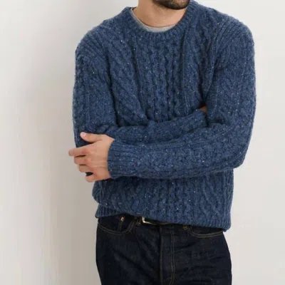 Alex Mill Cable-knit Merino Wool-blend Sweater In Blue