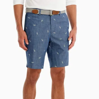 Johnnie-o Men's Hula Garment Dyed Shorts In Chambray In Blue