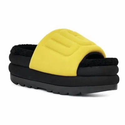 Ugg Maxi Graphic Slide In Canary In Yellow