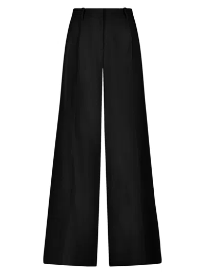 Mac Duggal Women's Classic Crepe Wide-leg Trousers In Black