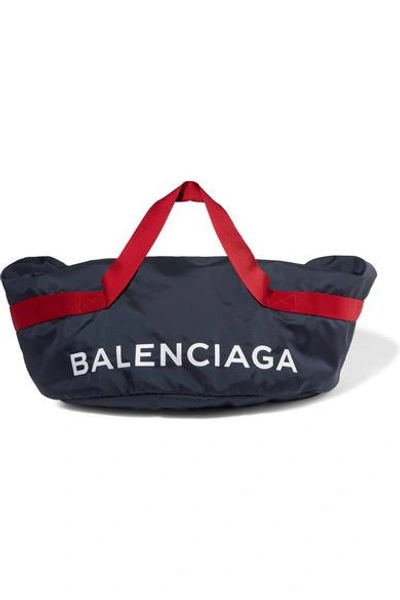 Balenciaga Small Wheel Logo Weekender Bag In Navy Rouge