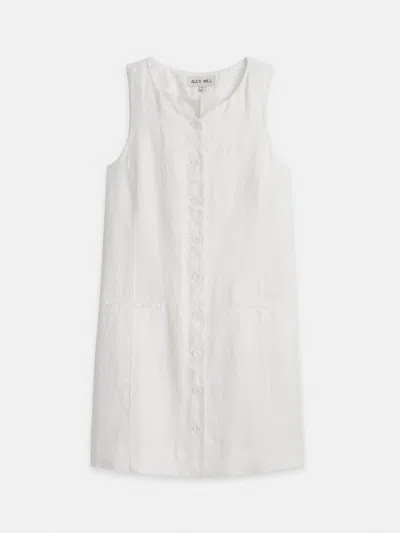Alex Mill Anna Vest Dress In Linen In Off White