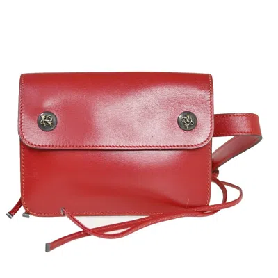 Hermes Hermès -- Red Leather Shoulder Bag ()