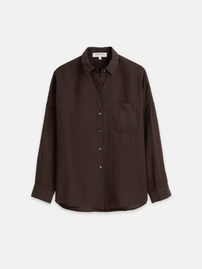 Alex Mill Jo Shirt In Linen In Dark Brown