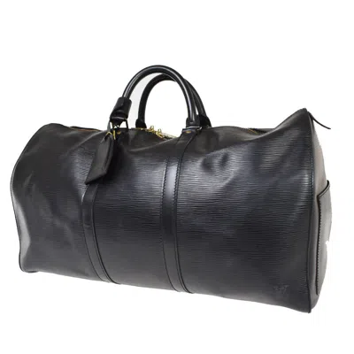 Pre-owned Louis Vuitton Keepall 50 Black Leather Travel Bag ()
