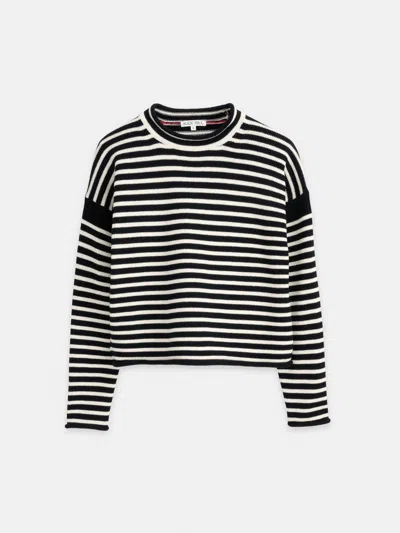 Alex Mill Mariner Striped Rollneck Sweater In Cotton In Black/ivory