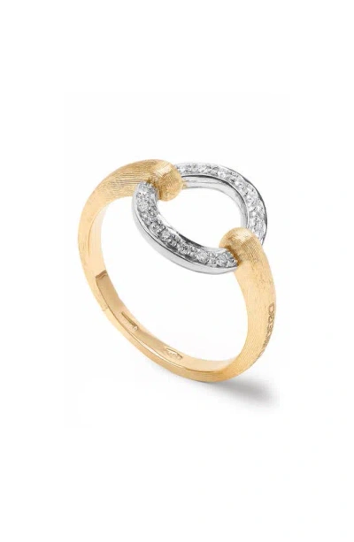 Marco Bicego Women's Jaipur Two-tone 18k Gold & Diamond Flat-link Ring In White/gold