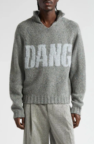 Erl Intarsia Wool-blend Sweater In Grey