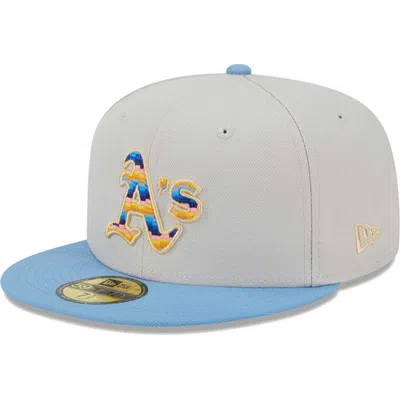 New Era Men's  Natural Oakland Athletics Beach Front 59fifty Fitted Hat