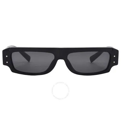 Dolce & Gabbana Dolce And Gabbana Dark Grey Rectangular Men's Sunglasses Dg4458 501/87 55 In Black / Dark / Grey