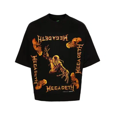 Adjoint Megadeath-patch Cotton T-shirt In Black