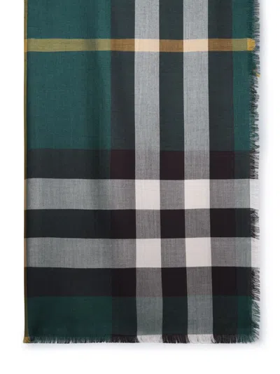 Burberry Green Cashmere Blend Scarf