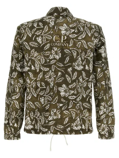 C.p. Company Floral Printed Shirt In Gray