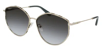 Ferragamo Salvatore  Grey Gradient Irregular Ladies Sunglasses Sf264s 785 60 In Grey / Rose