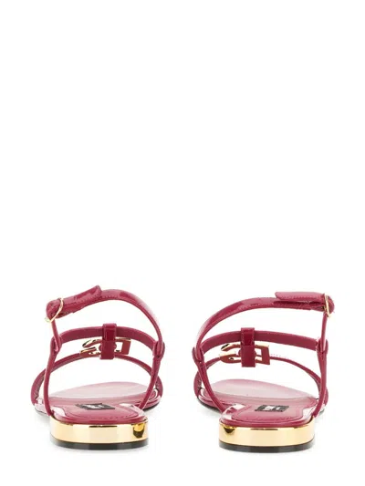 Dolce & Gabbana Leather Sandal In Pink