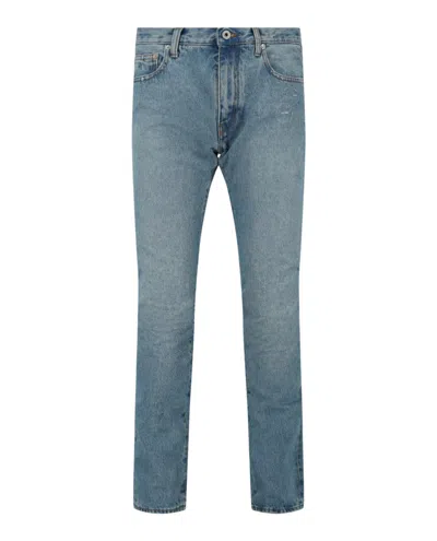Off-white Cut Here Slim Jeans In Blue