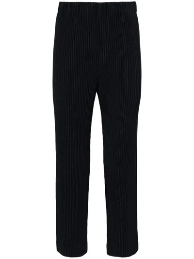 Issey Miyake Homme Plisse Trousers In Navy Blue