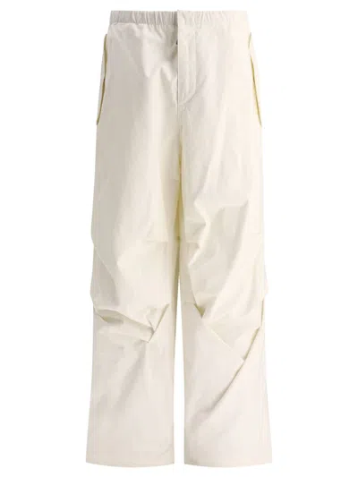 Jil Sander Trousers With Knee Plea In White
