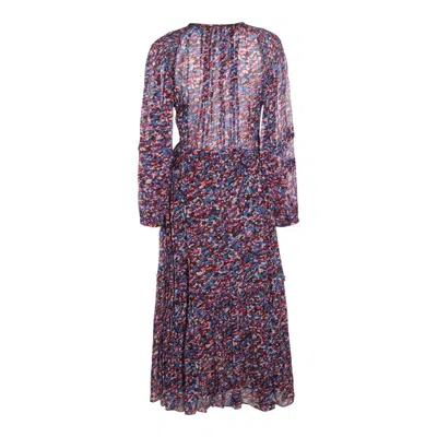 Isabel Marant Étoile Multicolored Maxi Tie-neck Dress With Graphic Print All-over In Viscose Woman