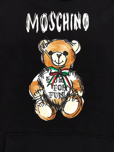 Moschino 'archive Teddy' Hoodie In Black