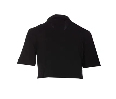 Moschino Cropped Fit Polo Shirt In Black