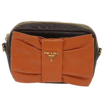Prada Ribbon Leather Shoulder Bag () In Multi