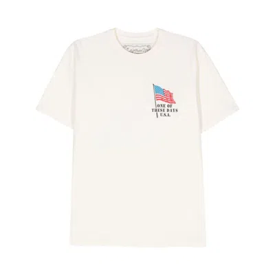 One Of These Days American Flag Cowboy Cotton T-shirt In Neutrals
