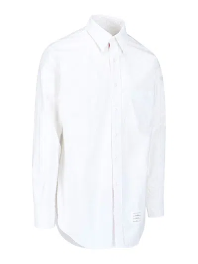 Thom Browne Button-down Collar Cotton Shirt In White