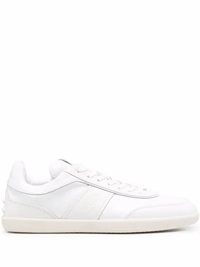 Tod's Tabs Leather Sneakers In White